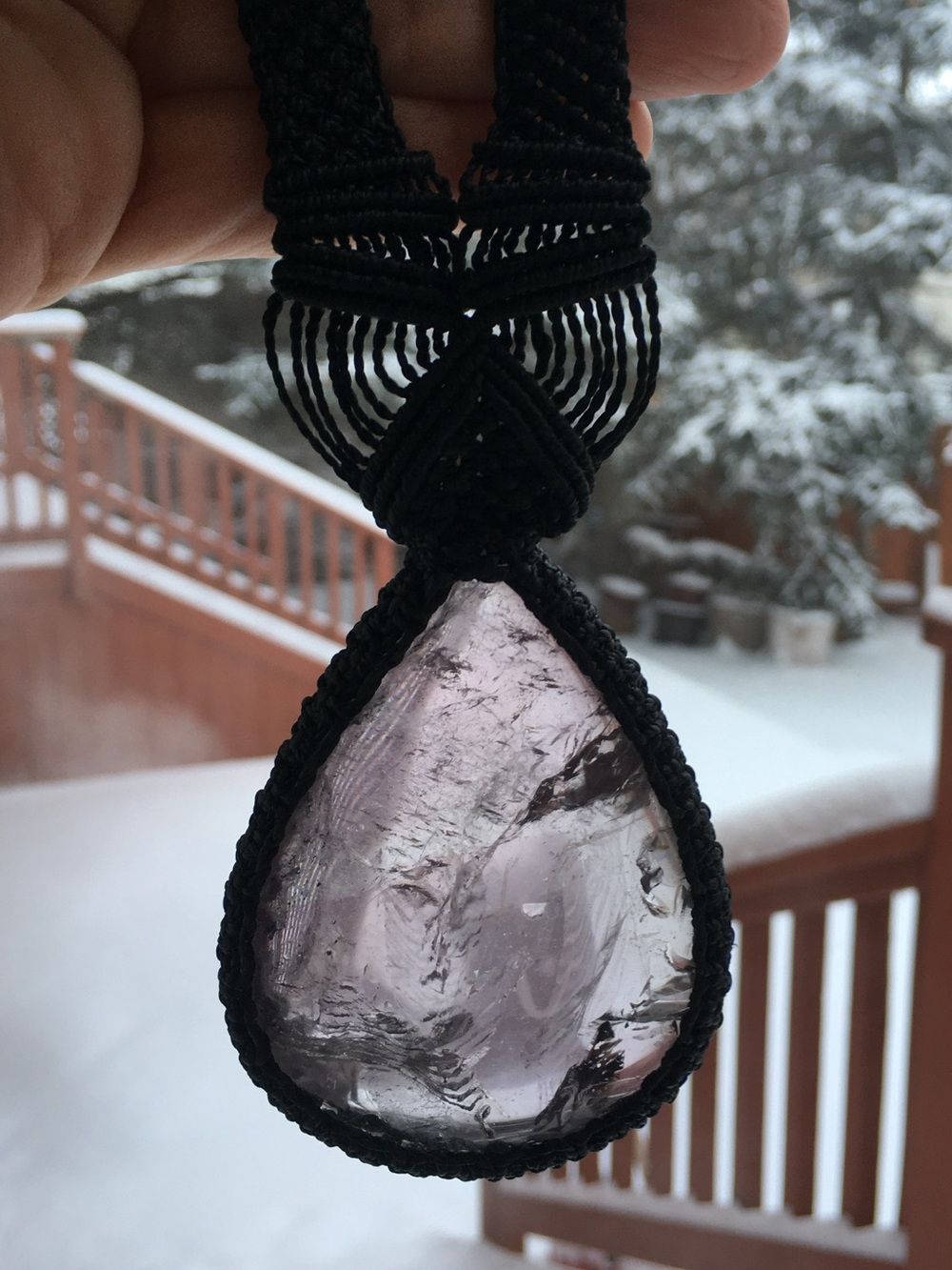 Stunning OOAK Statement Amethyst Macrame Choker Necklace